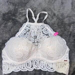 Victoria's Secret White Lace Halter Bralette